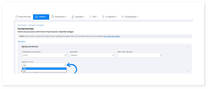 Importar artigos a partir de um ficheiro XLS, XLSX ou CSV 4